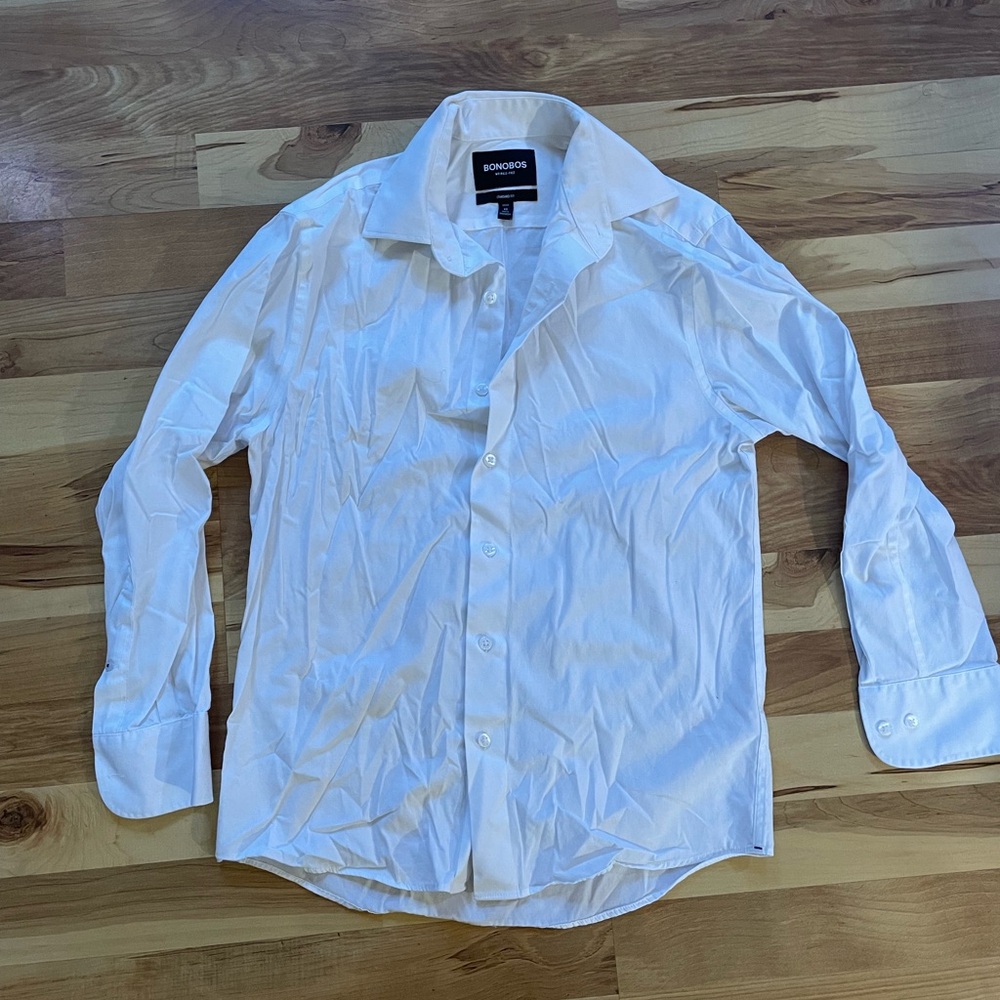 Bonobos White Dressy Button Down Shirt white